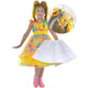 Yellow Plaid June Party Dress Luxurious + 2 Hair Bow + Hoop Skirt