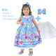 Vestido de tiburón bebé + lazo para el pelo + enagua de niña, cumpleaños niña