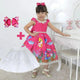 Vestido Rosa Tiburón Bebé + Lazo + Enagua Niña, Cumpleaños Niña