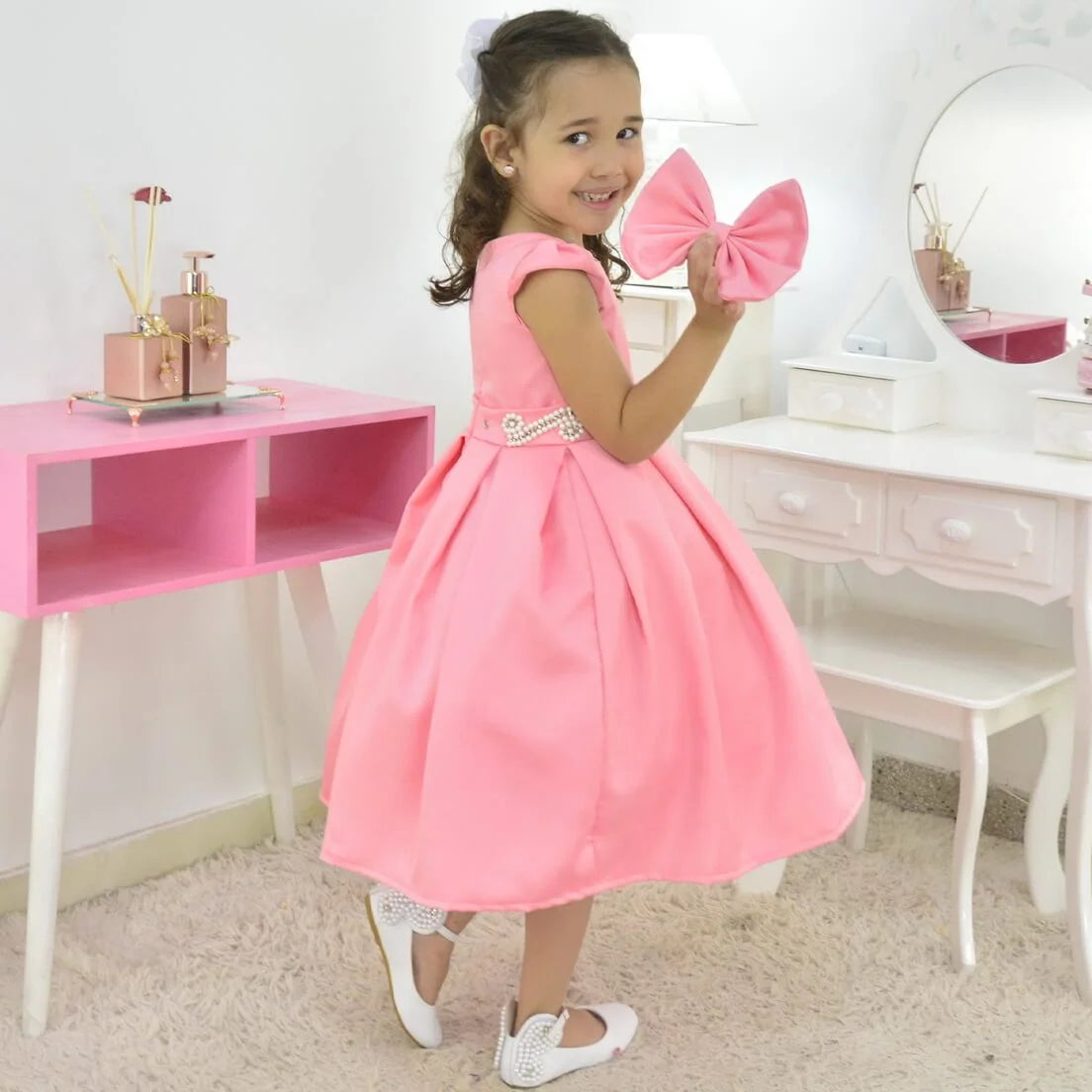 Hot Pink Dress Baby Girl, Birthday or Formal Party Outfit 8 US numeric Hot Pink Dress Baby Girl, Birthday or Formal Party Outfit 8 US numeric