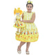 Vestido de abejorro, muñeca Helo y niña a juego