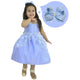 Vestido Infantil Azul Serenity Baby Tule Ilusión + Lazo