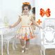 Vestido infantil, fiesta floral, jardín encantado + lazo para el pelo, ropa de cumpleaños para niña