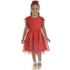 Vestido Infantil Poá De Tul Rojo - Bautizo, Boda Y Graduación