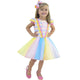 Vestido infantil con tema de payaso de circo y falda tutú colorida