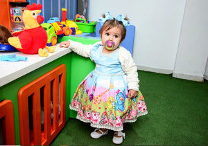 Customer photo - Girl's blue luxury dress Lottie Dottie Chicken, birthday party