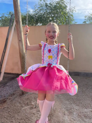 Customer photo - Girl's Quadrilha Junina Party Dress in Pink Tulle