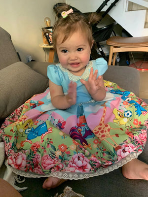 Customer photo - Girl's blue luxury dress Lottie Dottie Chicken, birthday party