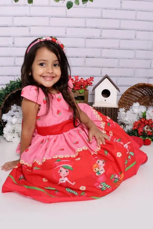 Customer photo - Girl's strawberry shortcake dress, birthday party
