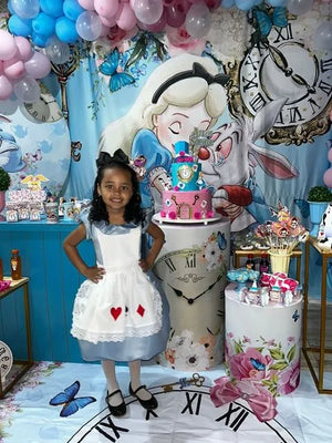 Customer photo - Alice in Wonderland dress in apron with cards, baby and girl cosplay