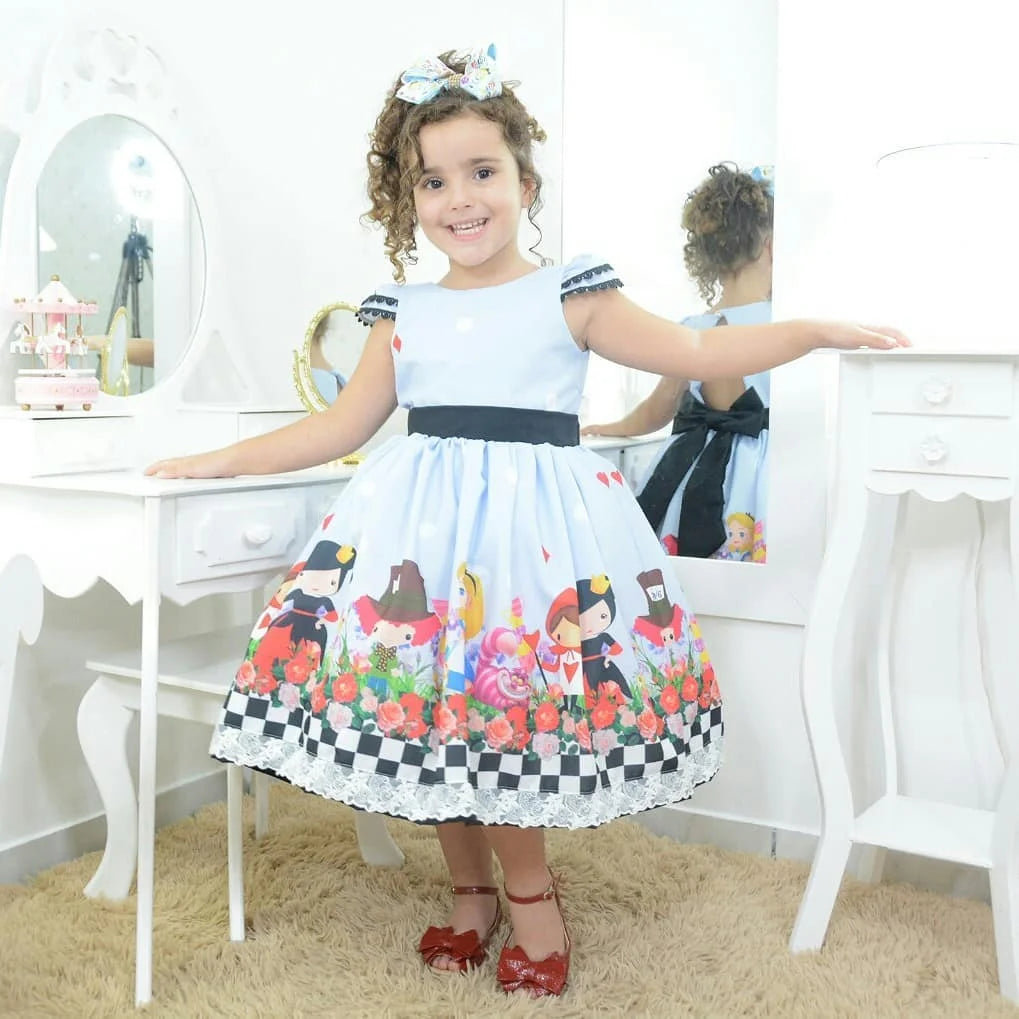 Alice in Wonderland Dress with Apron  Luxury Childlike Cosplay for Baby  and Girl Parties – Moderna Meninas