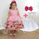 Vestido niña repostería con cupcake, + Lazo + Enagua niña, Ropa Cumpleaños