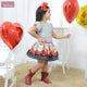 Vestido de niña con rosas rojas y Bulldog Royalty, fiesta infantil