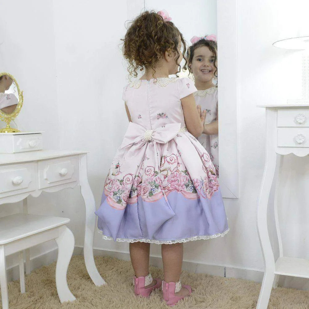 Luxurious Girls' Unicorn Royalty Dress with Pearl Embroidery  Moderna  Meninas