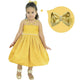 Vestido Infantil Tule Ilusión Dorado + Lazo