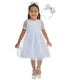 Kit Children's White Tulle Poá Dress + Hair Bow