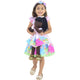 Vestido Dinosaurio Rosa, Bebé niña y Muñeca Nina a juego