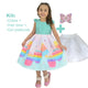 Pop It Fidget Toy Dress + Hair Bow + Girl Petticoat, Birthday Party