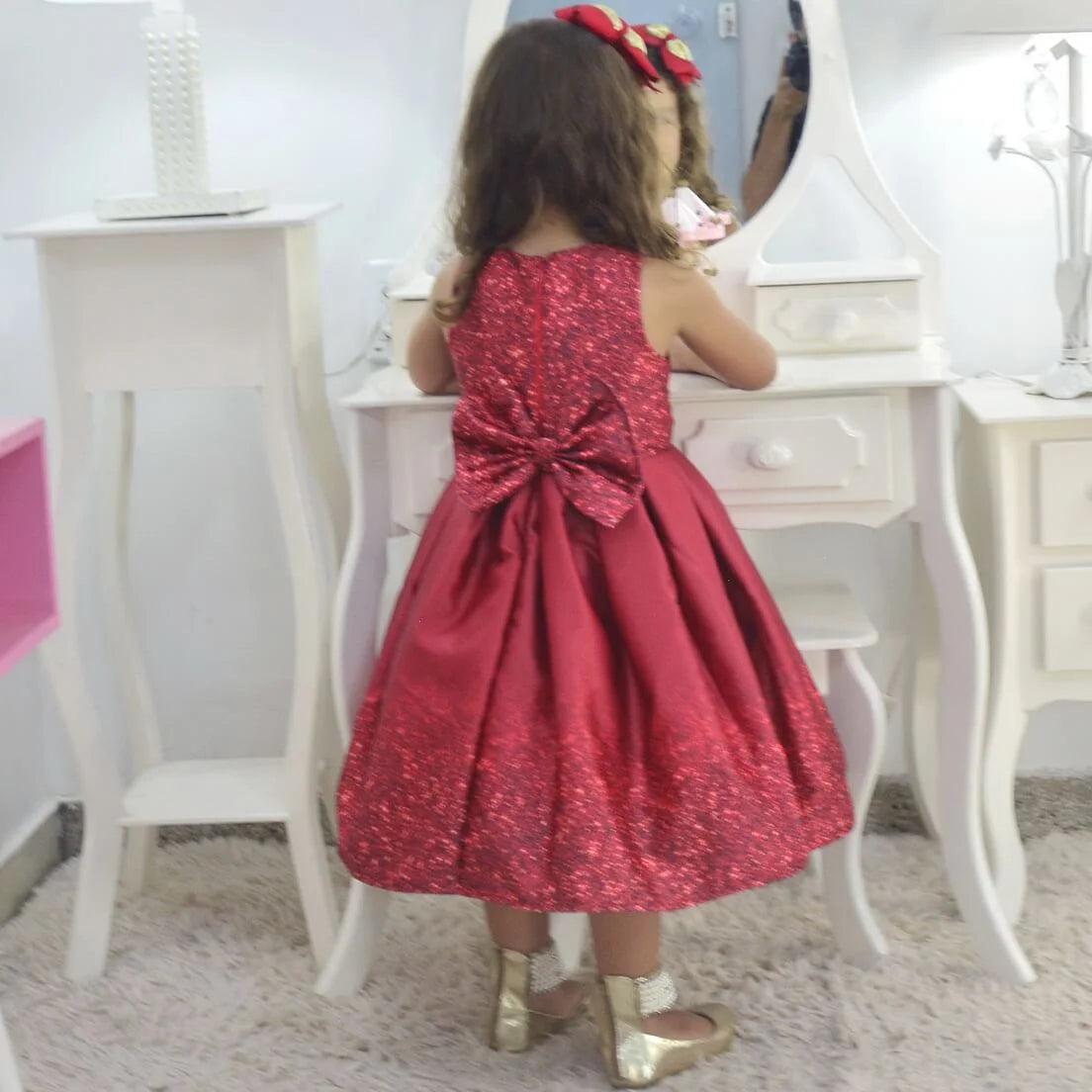 Red Glitter Dress with Bolero Baby Girl, Birthday or Formal Party Outfit 8 US Numeric