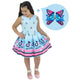 Tik Tok Vestido Azul, Cumpleaños Ropa Bebé y Niña + Lazo para el pelo