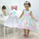 Unicorn Royalty Dress + Hair Bow + Girl Petticoat, Clothes Birthday Party