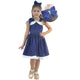 Elegant Casual Blue Girl's Dress + Hair Bow