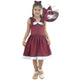 Casual Marsala Girl's Dress Elegant + Hair Bow