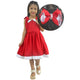 Elegant Casual Red Girl's Dress + Hair Bow