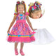 Pink Plaid Girls Farm Dress Cowgirl + Hoop Skirt + 2 Bows