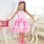 Vestido de granja para niña Barbie a cuadros rosa Vaquera + 2 lazos