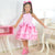 Vestido de granja para niñas Barbie, color rosa, a cuadros, vaquera - Lujo