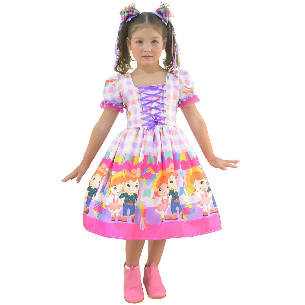 Pink And Lilac June Party Dress 7 US numeric