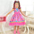Pink Plaid Girls Farm Dress Cowgirl + Hoop Skirt + 2 Bows