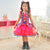 Red Plaid Tulle June Party Dress With Led + 2 Bows