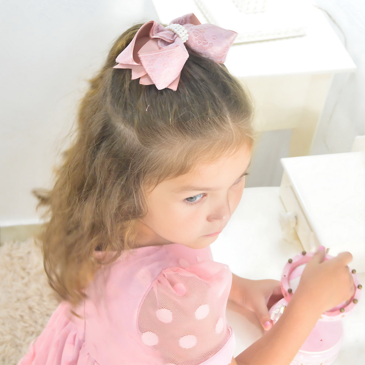 Pink Children's Tulle Poá Dress