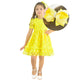 Yellow Children's Dress Tulle Poá Luxury + Hair Bow