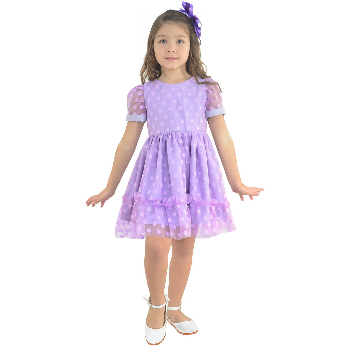 Lilac Children's Tulle Poá Dress Christening Wedding Graduation 12-18 months US numeric