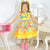 Yellow Plaid June Party Dress Luxurious + 2 Hair Bow + Hoop Skirt