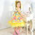 Yellow Plaid June Party Dress Luxurious + 2 Hair Bow