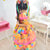 Girls Farm Dress Cowgirl Orange Plaid Luxurious + 2 Hair Bow + Hoop Skirt