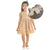 Beige Tulle Poá Luxury Dress For Children + Hair Bow