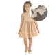 Beige Tulle Poá Luxury Dress For Children + Hair Bow