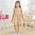 Beige Tulle Poá Luxury Dress For Children + Hair Bow