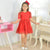 Children's Red Tulle Poá Dress Christening Wedding Graduation