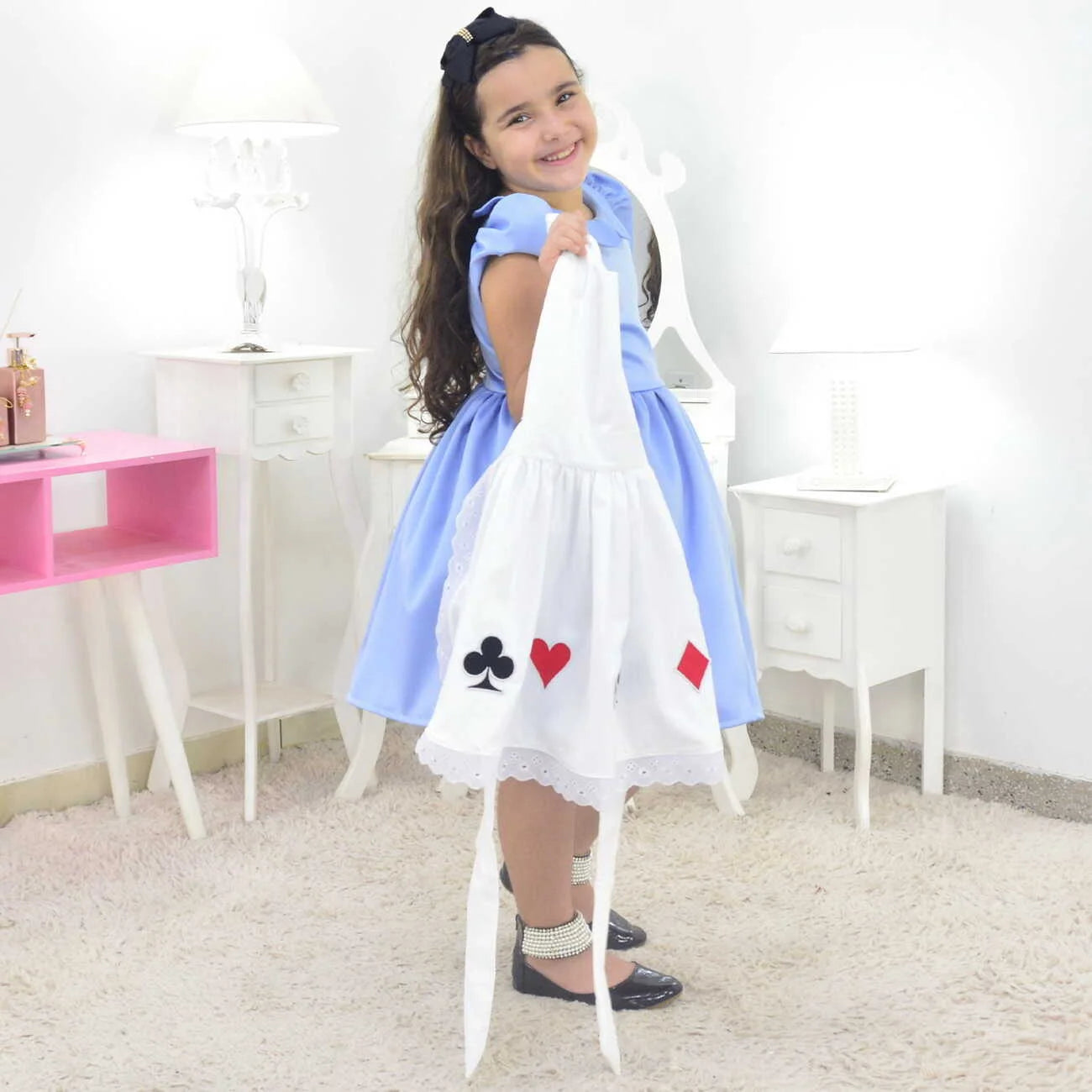 Alice in Wonderland Dress with Apron  Luxury Childlike Cosplay for Baby  and Girl Parties – Moderna Meninas