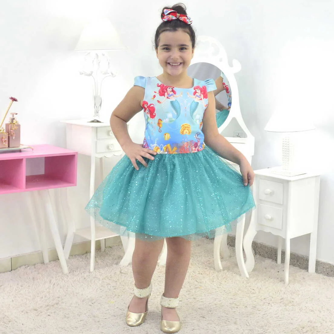 Ariel Little Mermaid Dress, Birthday Baby and Girl 3T US Numeric