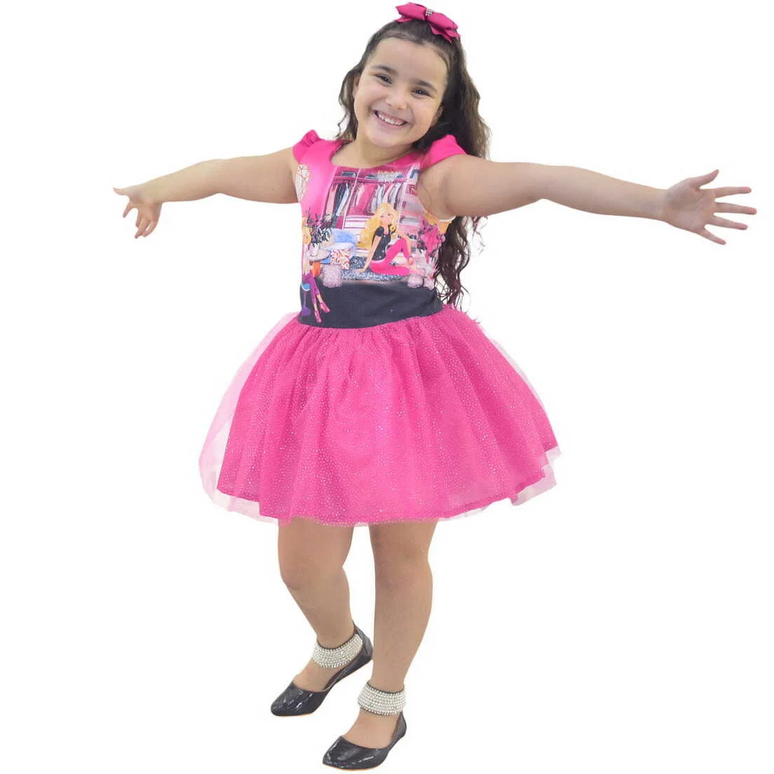 Barbie Doll Pink Net Kid Girl Dress BP0913