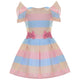 Casual Striped Dress for Girls: Yellow, Blue and Pink