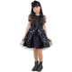 Children's Black Dress With Tule Over The Skirt - Girls 1 To 10 Years
