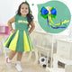 Children's Dress Brazil Green And Yellow - Cup + Hair Bow